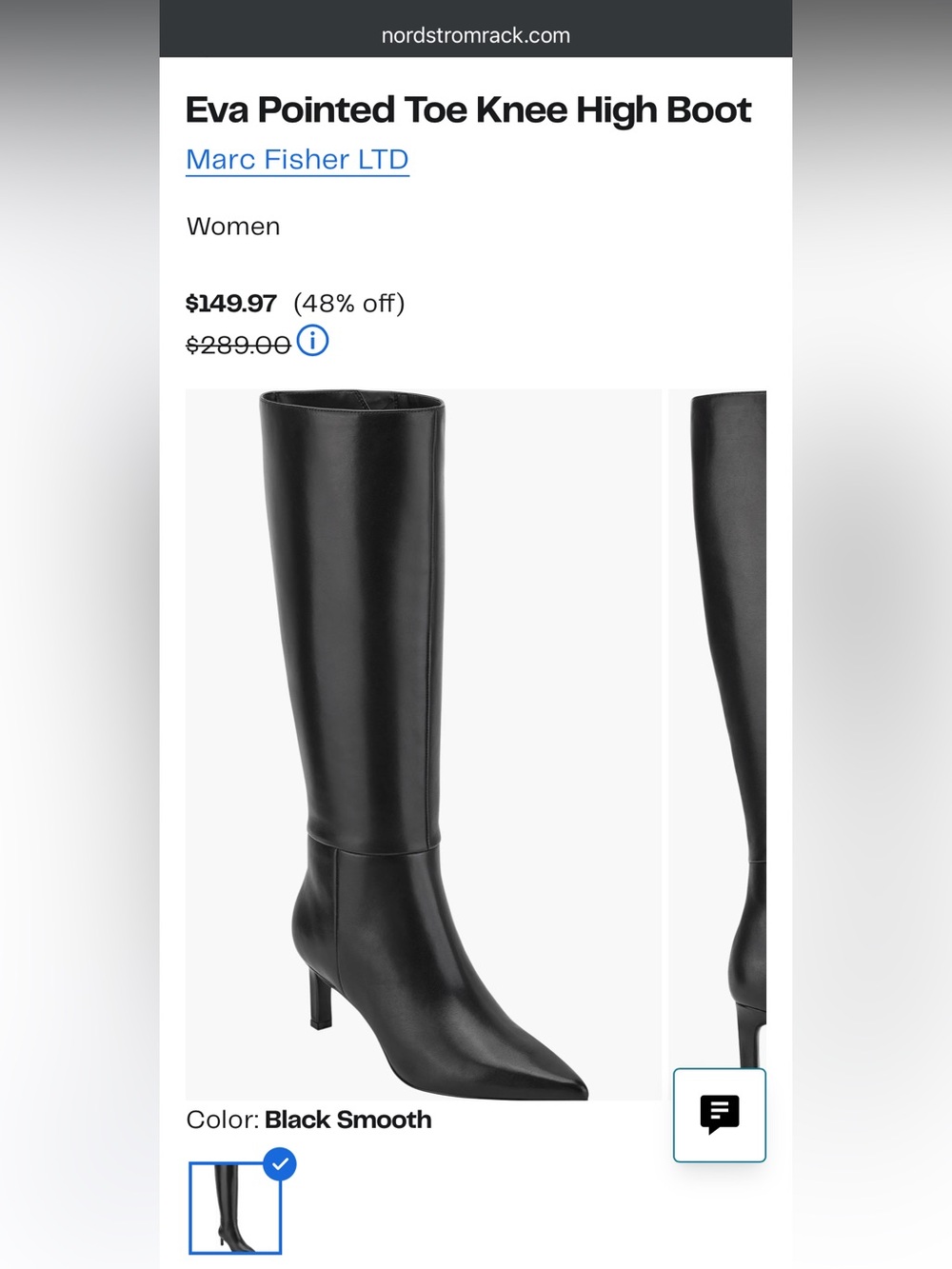 Marc Fisher Black Wide Calf Kitten Heel Boots